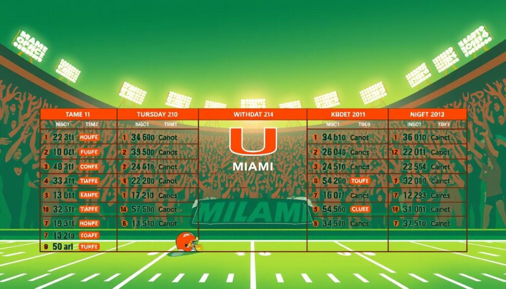 Miami Hurricanes schedule