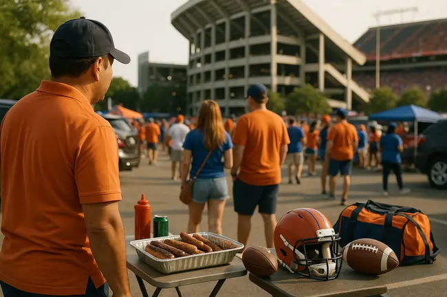 Fans arrive at a Florida high school football stadium before kickoff