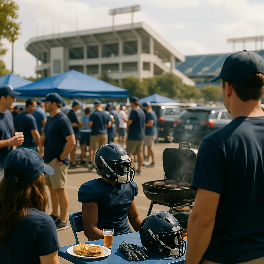IMG Academy players prepare on a football field before a high school game