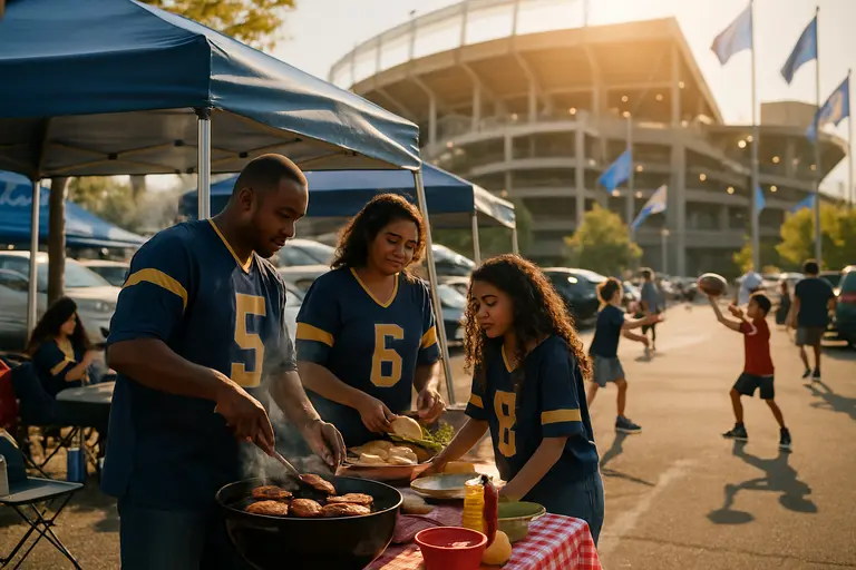 Families entering a Florida high school football stadium before kickoff