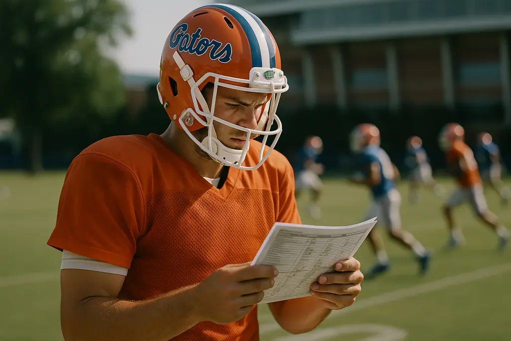 Florida quarterbacks work through throws during the Gators QB Battle at spring practice