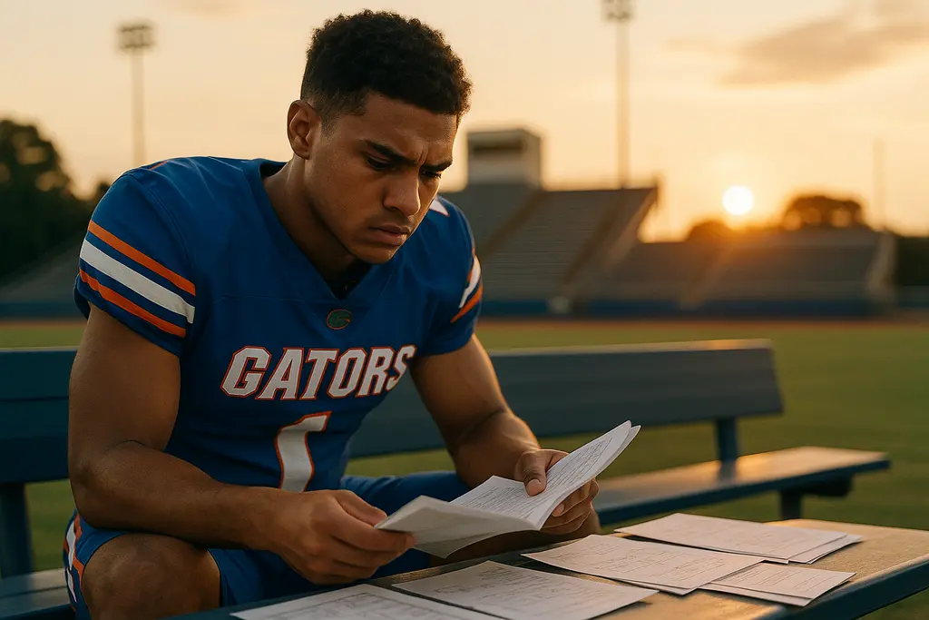 Gators transfers arriving for Florida spring football work at a practice field