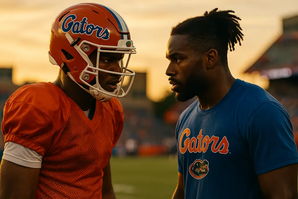 Gators Transfers offensive players line up during Florida football practice