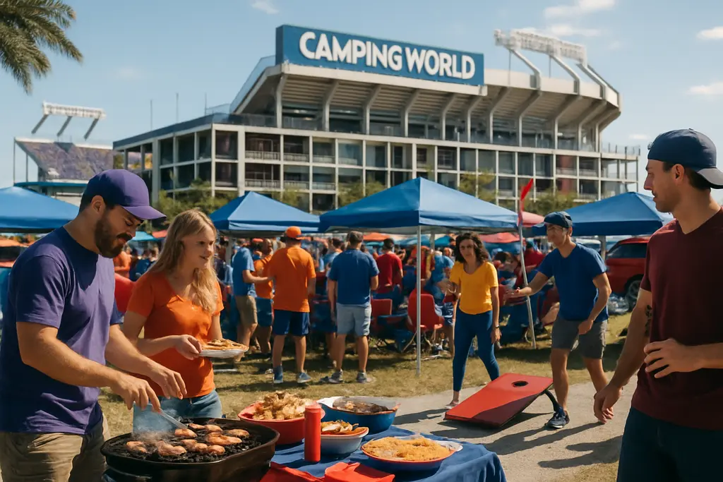 Florida Classic 2026 fans arriving near Camping World Stadium before FAMU vs Bethune-Cookman