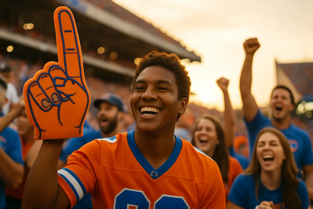 Gators fan perks display as fans enter Ben Hill Griffin Stadium before a Florida opener