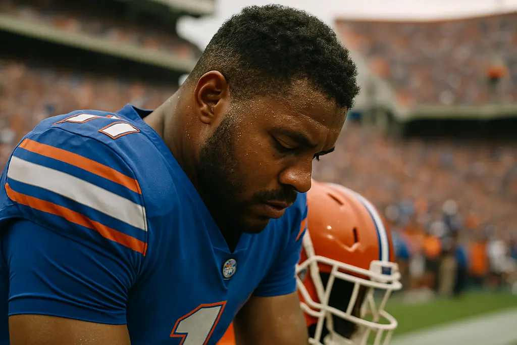 Gators Performance analysis scene with Florida players set at the line of scrimmage